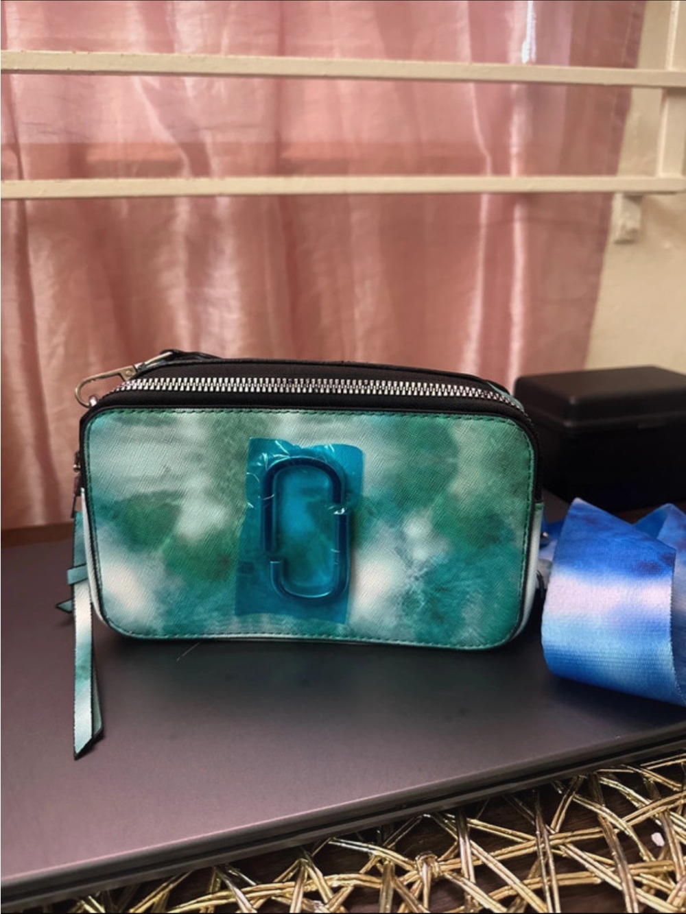Marc Jacobs Teal Green Tie-Dye Crossbody Camera Bag